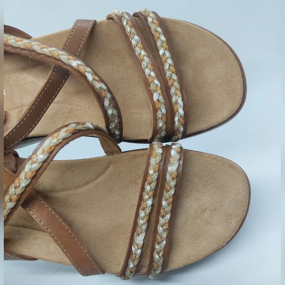 Easy Spirit Ivani Braided Slingback Sandals Brown Casual Women's Size 7M